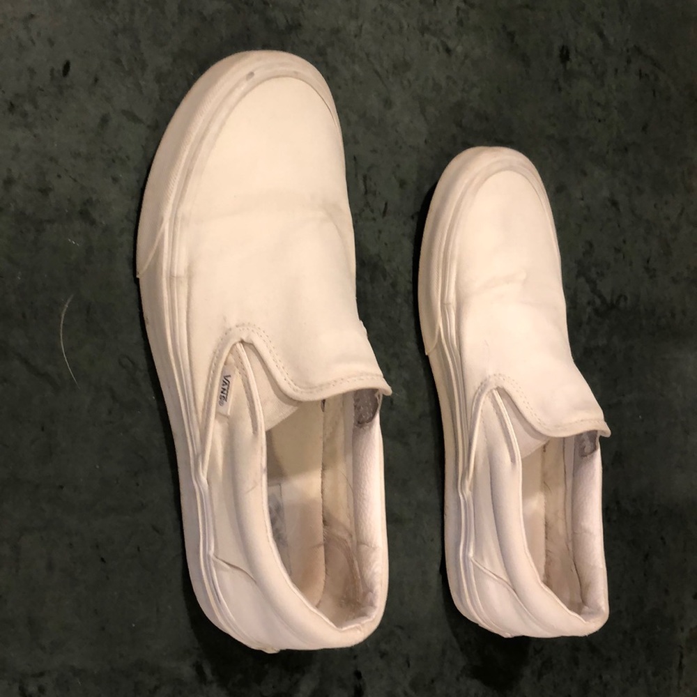 Vans vintage white slip ins - US mens size 9, womens 10.5 - excellent used cond.
